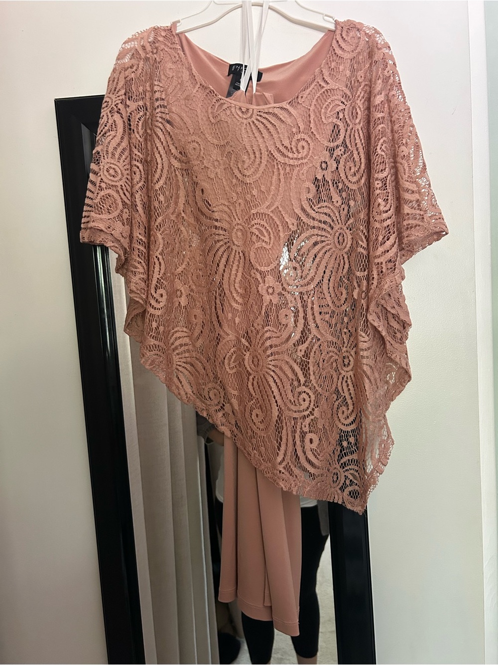 Enfocus Studio Dusty Rose Lace Overlay Dress
